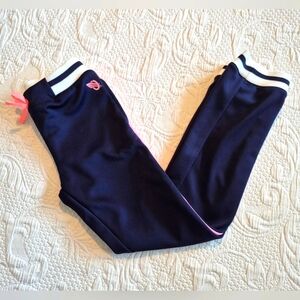 Oshkosh B'gosh girls size 8 joggers navy white, neon pink pull on 2 pockets NWOT